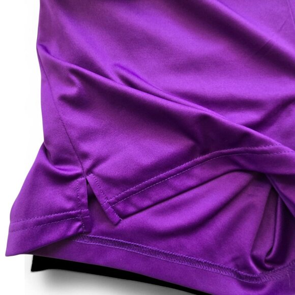 E.P. Pro Size 12 Purple & Gold Paisley Skort Side Zip Golf Tennis Skirt Pockets - Picture 6 of 12